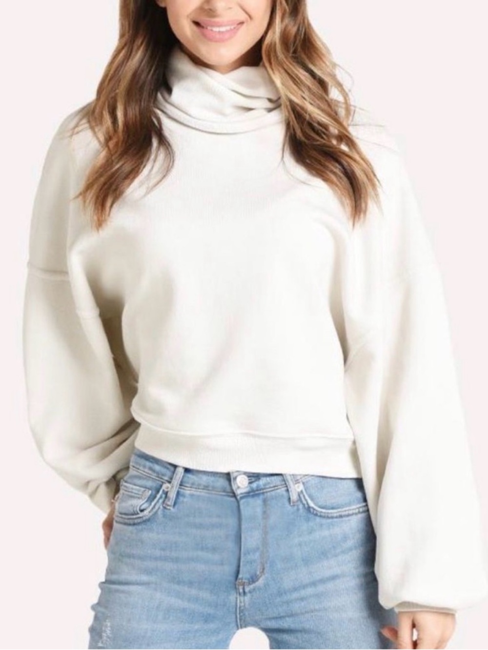AGOLDE Extended Ribbed Turtleneck Sweatshirt Size XS